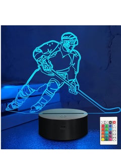 Buy 3D Night Light Sleeping Light for Kids Boys Table Desk Lamp with Touch and Remote Control16 Colors Change - Perfect Gifts Birthday Bedroom Decor Lamp Hockey Multicolor in UAE