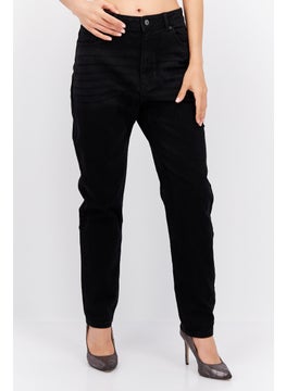 Buy Women Slim  Fit Washed Denim Jean, Black in UAE