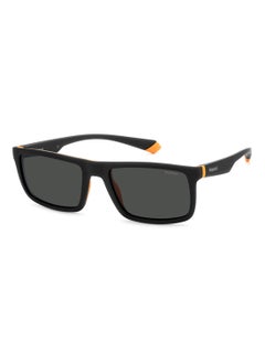 Buy Men's Polarized Rectangular Shape  Sunglasses Pld 2134/S Grey 39 - Lens Size: 38.8 Mm - Blck Orng in UAE