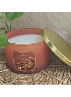 Buy Scented Candle In A Large Luxurious Glass Jar With 3 Wicks  Scent Of Cherry And Vanilla in Saudi Arabia