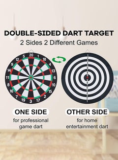 Buy Dart Board Set  17 Inch Double Sided Usable Dartboard with 6 Metal Tip Darts Excellent Indoor Game and Outdoor Game  Dart Boards for Adults Teens Family Office Leisure Sport in Saudi Arabia