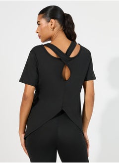 Buy Back Cut Out Detail Short Sleeve Top in Saudi Arabia