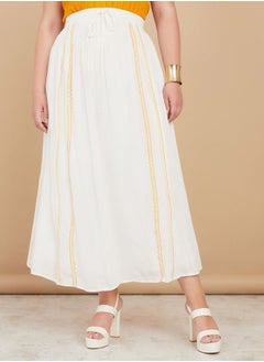 Buy Plus High Rise Embroidered Maxi Skirt in Saudi Arabia