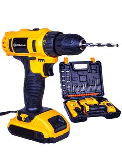 Buy Cordless Screwdriver and drill 2 in 1 Consists of 24 pieces With two 21V lithium battery 1300 mAh in Saudi Arabia