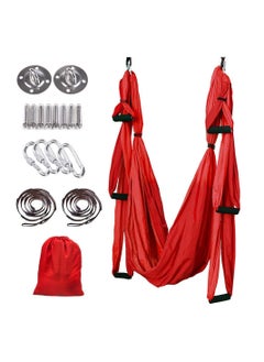 اشتري Yoga Hammock - Aerial Yoga Swing Set, Yoga Trapeze Inversion Exercises with Extension Straps and Ceiling Anchors, Hanging Aerial Hammock for Fitness, Dance, Yoga, Gymnastics في السعودية