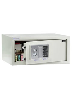 Buy Safe Box Wide Hotel Size Locker with Digital Number Keypad and Key for A4 Documents Home Office Laptop Macbook Tablets Camera Cash Jewelry (35x43x20cm) White in UAE