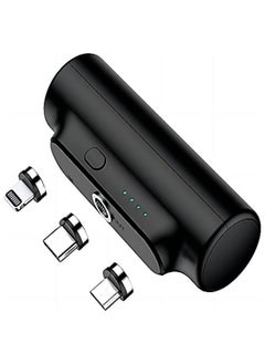 اشتري 3000mAh Portable Compact Built in Connector Docking External Battery Pack Power Bank Charger compatible,Mini large-capacity emergency portable wireless power bank (black) في السعودية