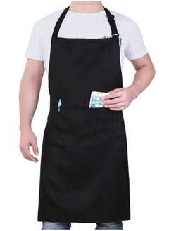 Buy Chef Apron for Women Men, Professional for Cooking With Pockets, Adjustable,Bib Aprons,Water and Oil Resistant,1 Pack, Black in UAE