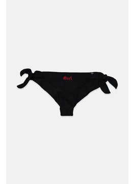 اشتري Women Embroidered Tie Bikini Bottom, Black في السعودية