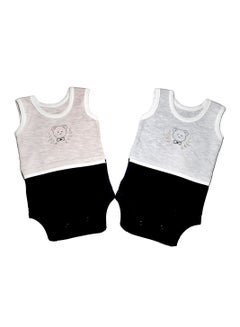 Buy Baby Sleeveless Bodysuit Onesie (Pack of 2) Multicolor in UAE