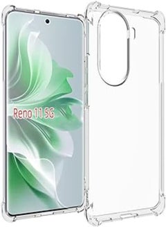 اشتري fashion mania Case for OPPO Reno11 5G, Shock-Resistant Flexible Soft TPU Silicone Phone Cover for OPPO Reno 11 5G (Clear) في مصر