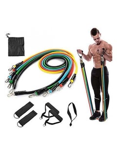 Buy Resistance Band Gym Pull Strap Fitness  Set Multicolour Resistance Fitness Band 11Pcs in UAE