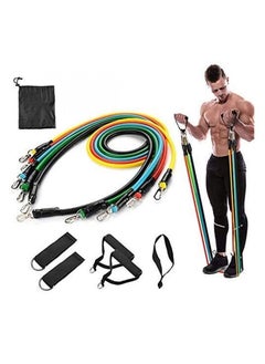 اشتري Resistance Band Gym Pull Strap Fitness  Set Multicolour Resistance Fitness Band 11Pcs في الامارات