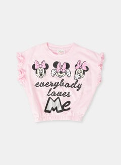 Buy Baby Girl Minnie Mouse Print T-Shirt in Saudi Arabia