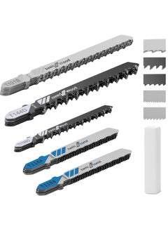 Buy 20 Piece T Shank Jigsaw Blades Tool Assortment of Professional T-Handle Jig Saw Blade Kits Multi-Purpose Jig Saw Blades Replacement Set for Wood Pruning Plastic and Metal Cutting in UAE