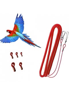 اشتري Bird Harness Leash Anti-bite Outdoor Red Flying Training Rope with 5pcs Different Sizes of Soft Foot Loops and Training Whistle(Upgraded Version of Ankle Ring) في الامارات