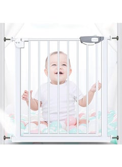 Buy Auto Close Safety Baby Gate，Stair Guardrail Child Safety Gate Fence Baby Gate Fence Guardrail Baby Gate Fence Pet Kitchen Railing( Baby Gate+10cm Extension(75-94cm)） in Saudi Arabia