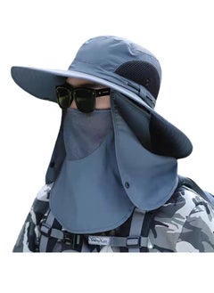 Buy Hat with Removable Neck Flap Cover Summer Bucket Hat Camping Sun Cap in Saudi Arabia