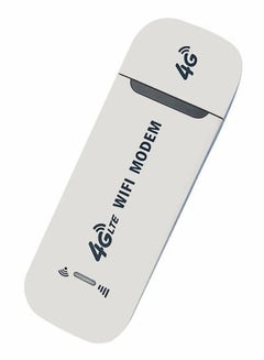اشتري Portable USB Wifi Dongle 4G USB Modem WiFi Router USB Dongle 150Mbps with SIM Card Slot Car Hotspot Pocket Mobile WiFi (White) في الامارات