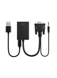 Buy VGA Male To HDMI Output 1080P HD and Audio TV AV HDTV Video Cable Converter Adapter Black in Egypt