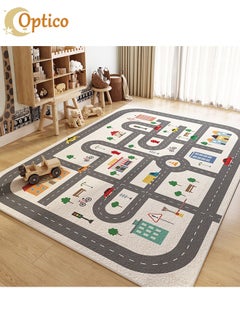 Buy 120×160cm Kids Carpet Playmat Rug, Car Rug for Kids Cars, Non-Slip Map, Town City Road Rug for Playroom Bedroom, Track Rug Car Play Rug for Kids, Kids Baby Children Educational Road Traffic Play Mat in Saudi Arabia