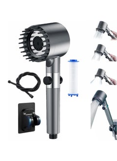 Buy High Pressure Shower Head WIth A Hard Water Softener, Chlorin Filtered Hand Held Showerhead Set, Massage Showerhead Combo 3 Spray Settings, 1.5M/59inches Anti-explosion Hose and Bracke in UAE