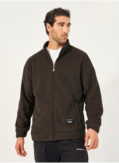 Buy Fleece Utility Jacket with Full Zip Closure in Saudi Arabia