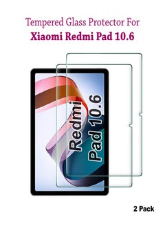Buy 2 Pack Tempered Glass Screen Protector for Xiaomi Redmi Pad 10.6 (2022) inch in Saudi Arabia