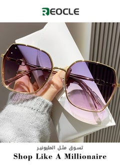 اشتري Women's Semi Rimless Sunglasses Half Frame Sun Glasses Square Sunglasses Polarized UV Protection Trendy Designer Sun Glasses في السعودية