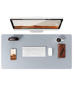 Buy Genuine Leather Desk Pad Protector, Office Desk Pad, Large Mouse Pad, Non-slip PU Leather Desk Pad, Laptop Desk Pad, Waterproof Office Writing Pad for Office and Home Use (White Gray) in Saudi Arabia