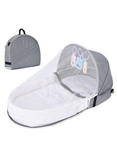 Buy Portable Baby Bed Travel Bassinet with Mosquito Net and Awning, Foldable Infant Crib, Baby Cots for Newborn in Saudi Arabia
