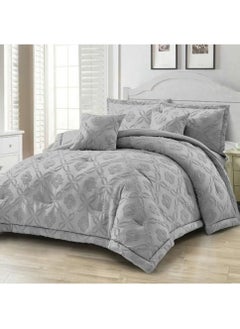 Buy COMFY 6 PC ALL SEASON COMFORTER SET 220 X 240 CM LIGHT GREY in UAE