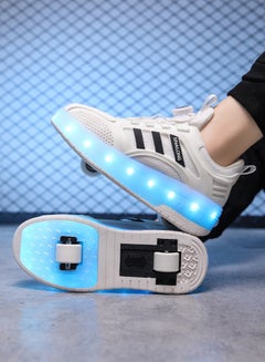 Buy SINAILONG Unisex Kids Roller Skates Shoes USB Charging, Girls Boys LED Roller Skate Shoes with Double Wheels Retractable Technical Skateboarding in Saudi Arabia
