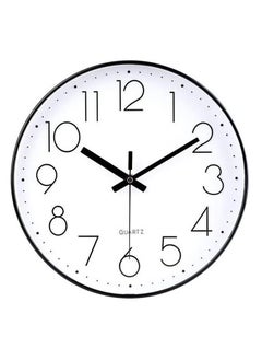 Buy Wall Clock, Silent Non Ticking Quality Quartz Battery Operated, Round Easy to Read, Silent Wall Clock for Bedrrom, Living Room, Kitchen, Office, School Home Decor (30cm, Black) in UAE