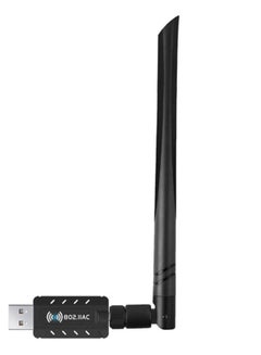 اشتري USB WiFi Adapter 1200Mbps USB 3.0 WiFi 802.11 ac Wireless Network Adapter with Dual Band 2.42GHz/300Mbps 5.8GHz/866Mbps 5dBi High Gain Antenna for Desktop Windows XP/Vista / 7-10 Mac (X1) في الامارات