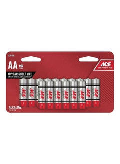 Buy 16-Piece AA Ultra Alkaline Durable Pencil Batteries Set Silver and Red 10.8 x 19 x 3 cm LR6UP-16B in Saudi Arabia