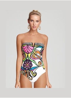 Buy Swimwear Printed Strapless One Piece in Saudi Arabia