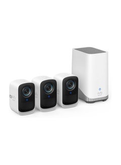 Buy eufy security S300 eufyCam 3C 3-Cam Kit Security Camera Outdoor Wireless, 4K Camera, Expandable Local Storage Up To 16TB, Face Recognition AI, Spotlight, Color Night Vision, No Monthly Fee in UAE