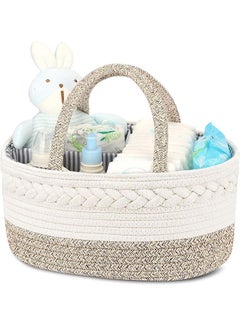 Buy Baby Diaper Caddy Organizer, Cotton Rope Diaper Caddy for Baby large diaper caddy basket, Nursery Storage Bin, Baby Caddy with Removable Inserts for Changing Table & Car Diaper Organizer in Saudi Arabia