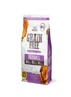 Buy Grain Free Hairball Dry Cat Food Turkey Chicken And Duck 4.54kg in UAE