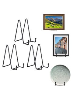 Buy Metal Display Stands for Plate Stand Holder for Picture, Decorative, Book, Photo Easel, Artistic Work, Tabletop Art Multi-Function Black 3 Pack in Saudi Arabia