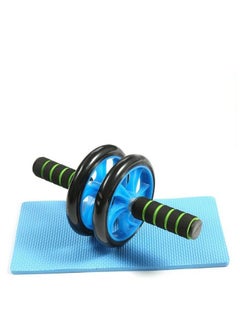 Buy Ab Roller Wheel with Knee Pad| Abdominal Exercise for Home Gym | Fitness Equipment - Blue in UAE