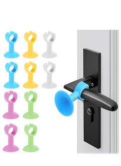 اشتري Silicone Door Stopper Set - 10 Pieces Mute Anti-Collision Doorknob Protectors, Punch-Free Suction Bumper Pads for Wall Protection في الامارات