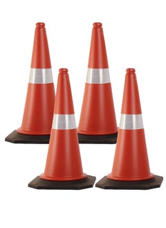 Buy 4 pack of Traffic Cones 75 CM - Heavy-Duty Safety Cones with Reflective Collar and Handle for Parking Lot and Driving Training in Saudi Arabia