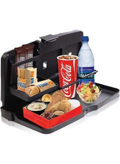 Buy Travel Dining Tray Multi Purpose Food Meal Snack Laptop Holder Auto Food and Drink Tray for Eating on the Go Vehicle Back Seat Organizer in UAE