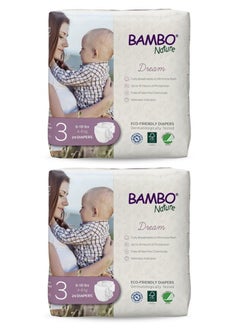 Buy Bambo Nature Eco Friendly Diaper Size 3, 4-8 Kg, 58counts (29 x 2) in UAE