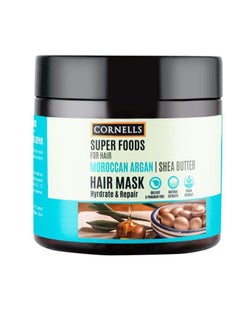 Buy Super Foods For Hair Moroccona Argan Shea Butter Hair Mask Hyrdrate And Repair 475ml in Saudi Arabia