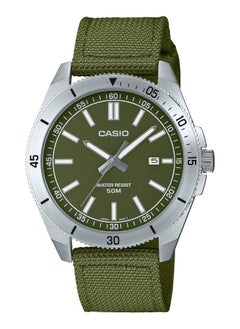 Buy Analog Quartz Green Nylon Strap Men's Watch MTP-B155C-3EV in UAE