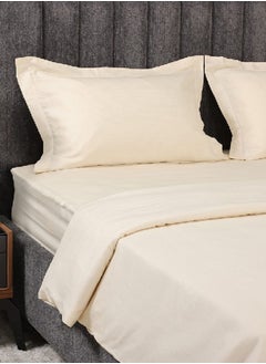 اشتري Pin Stripe Queen Duvet Cover Set,Beige – 250 TC, 200x200 cm في الامارات