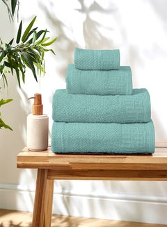 Buy Cotton Towel - teal color Waffle model - 100% cotton. in Egypt